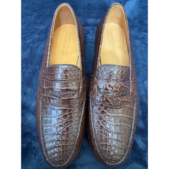 JM Weston 180 Loafer in Brown Alligator - 10.5CEU/11US - Picture 1 of 8